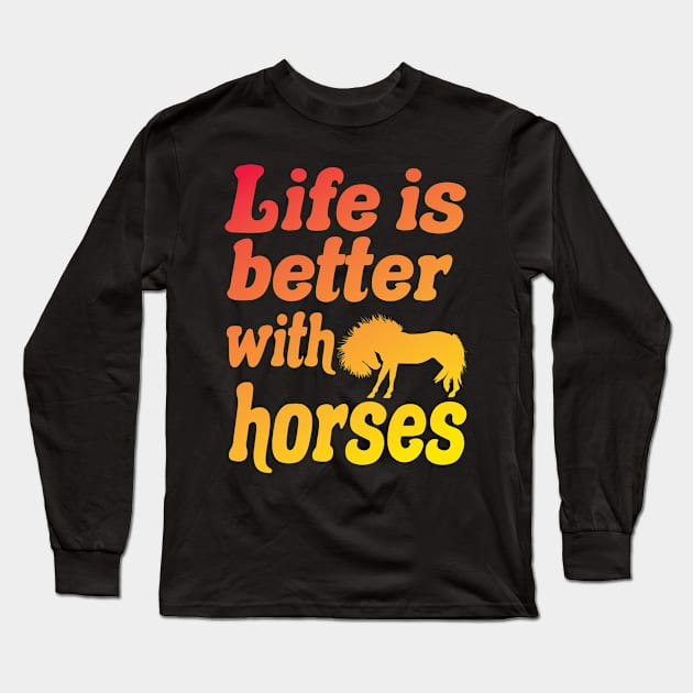 Horse Life Long Sleeve T-Shirt by Jackys Design Room